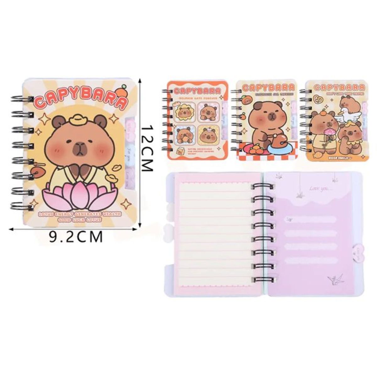 GENERICO - Libreta Pequeña Capibara – 9.2×12 cm, 80 Hojas Colores Surtidos