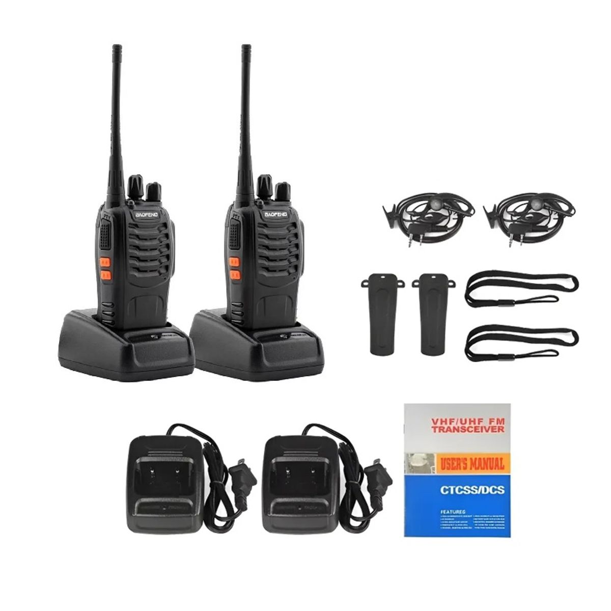 GENERICO - Pack x2 Radios Transmisor Walkie Talkie Bf-888s Baofeng Woki Toki