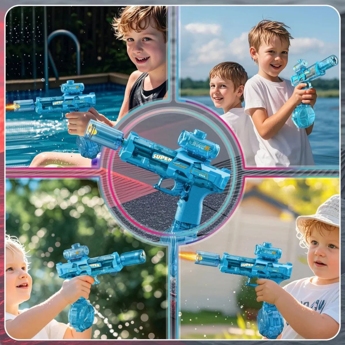 MOVI - PISTOLA DE AGUA ELECTRICA DISPARO CONTINUO CON LUZ