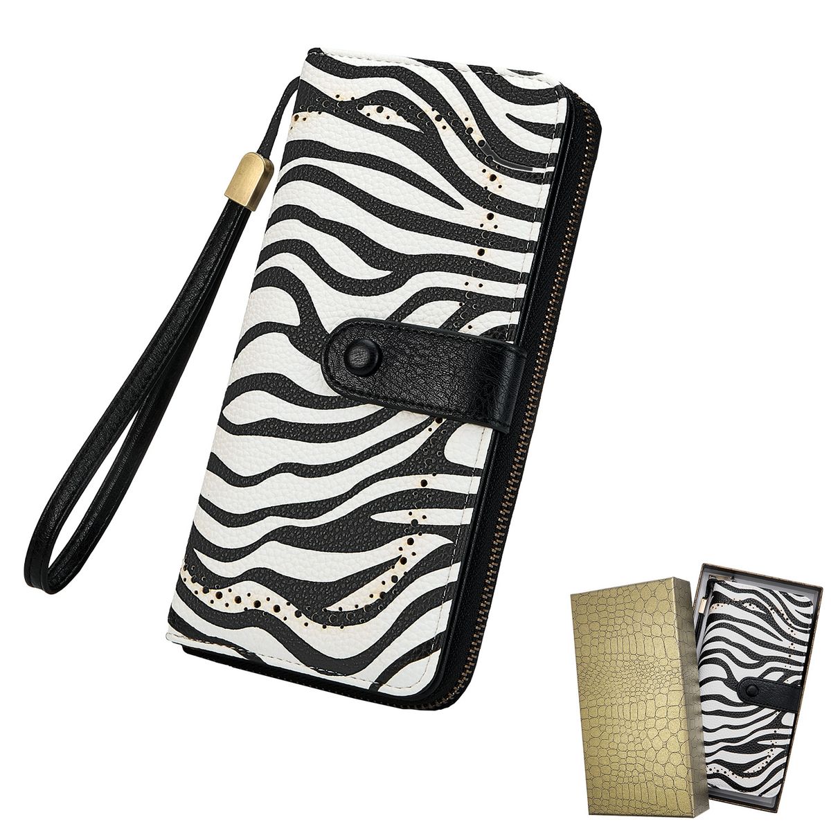 SLOWTON - Cartera De Mujer Rfid Bloqueo Billetero Doble Gran Capacidad