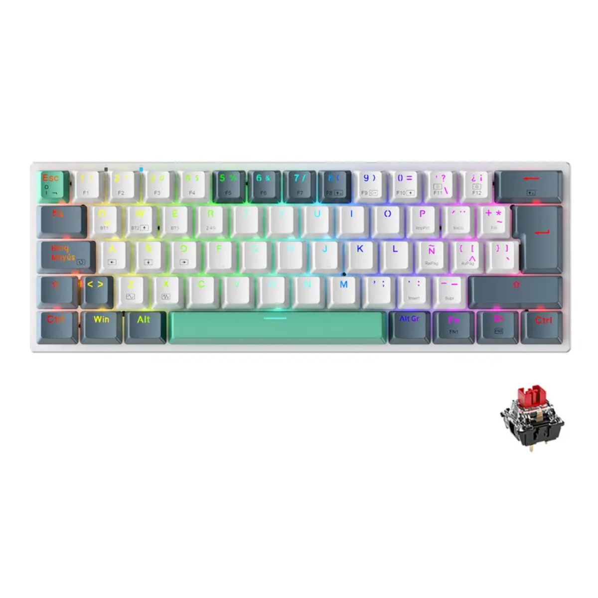 GENERICO - Teclado Mecánico Bluetooth Español 60%