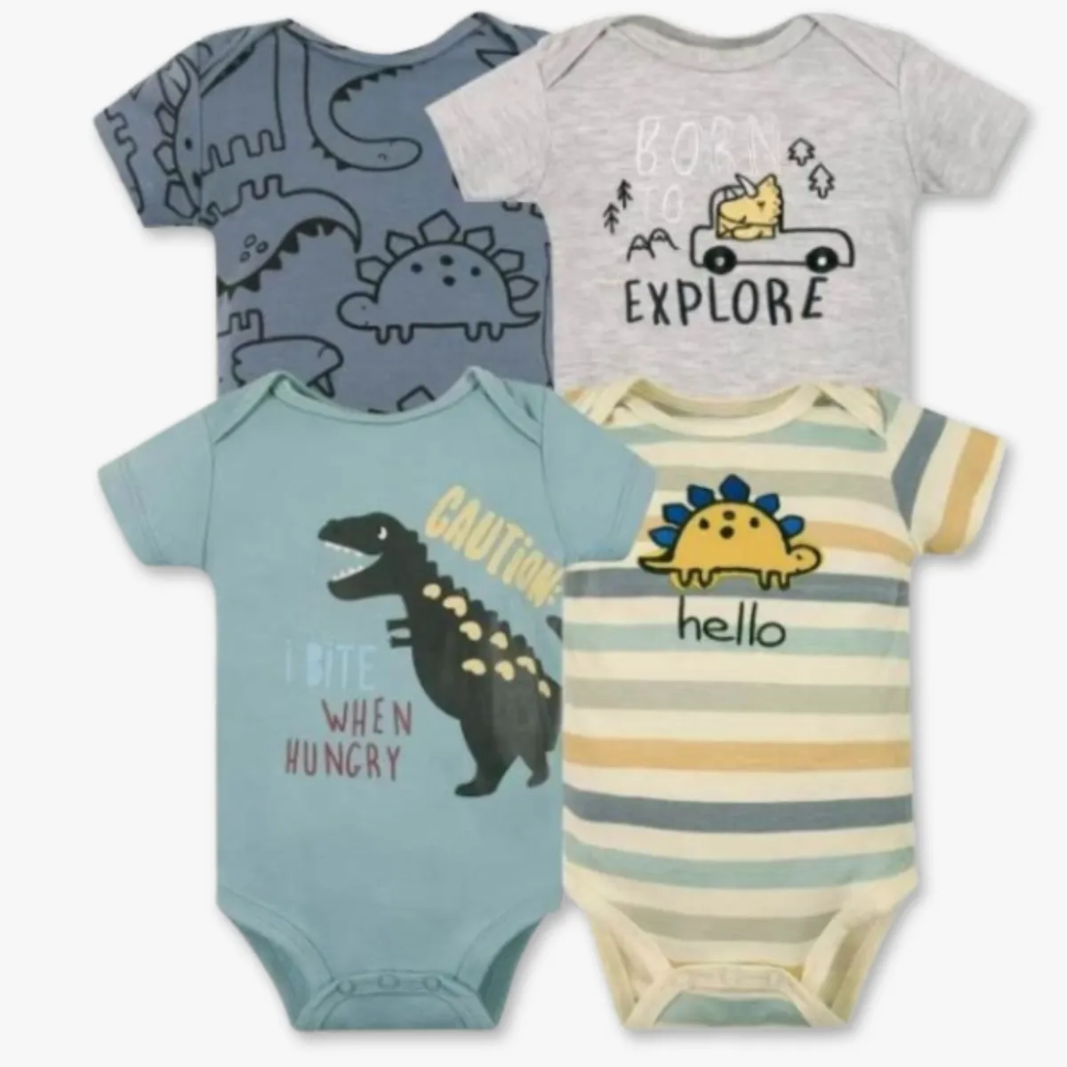 TEDMIMAK - Pack 4 Bodys Niño Manga Corta Tedmimak 100% Algodón Ready for Fun