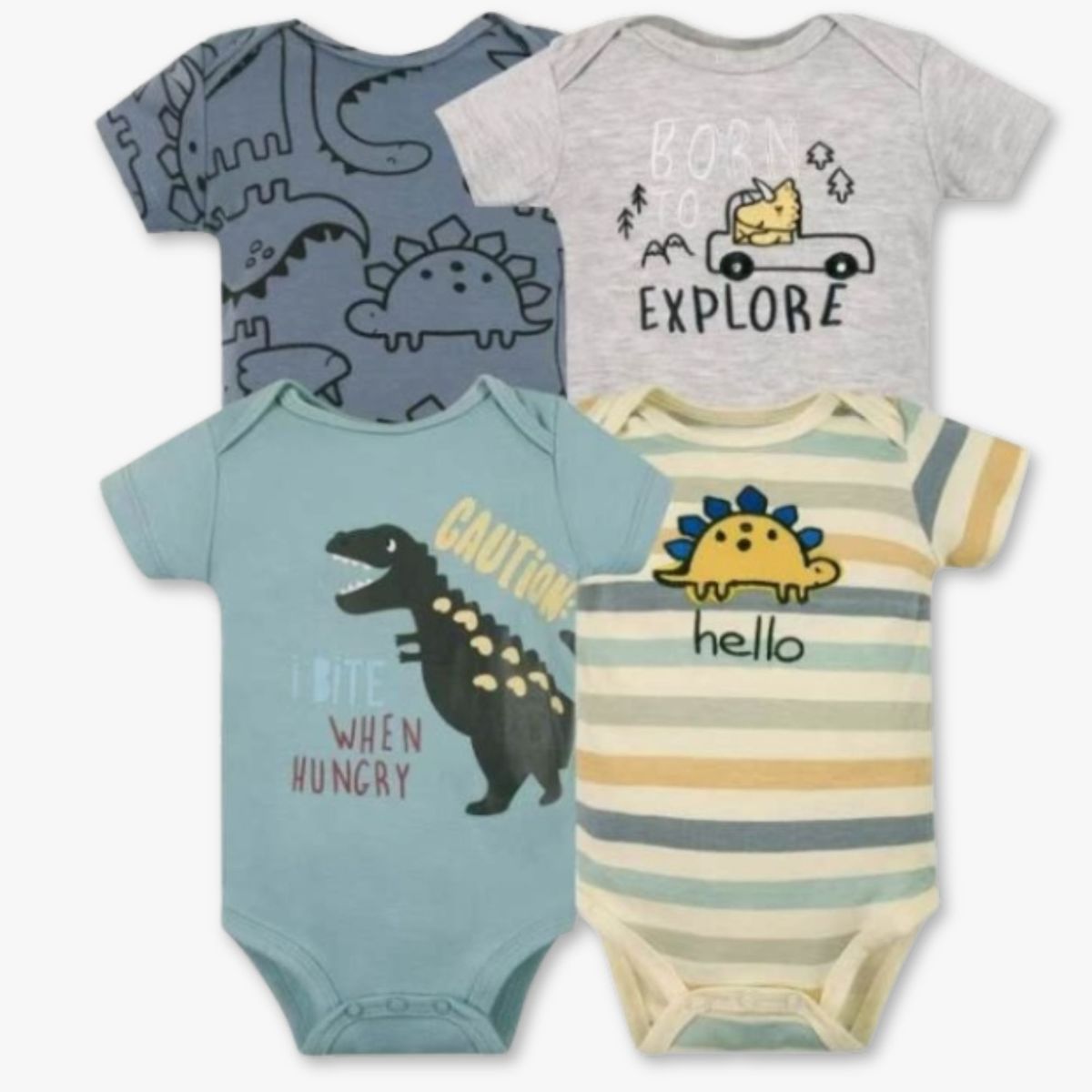 TEDMIMAK - Pack 4 Bodys Niño Manga Corta Tedmimak 100% Algodón Ready for Fun