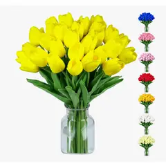 GENERICO - Ramos De 20 Tulipanes Artificiales Flor Decoración Tulipan