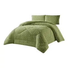 GENERICO - Cubrecama De Invierno Trenzado Con Chiporro King verde