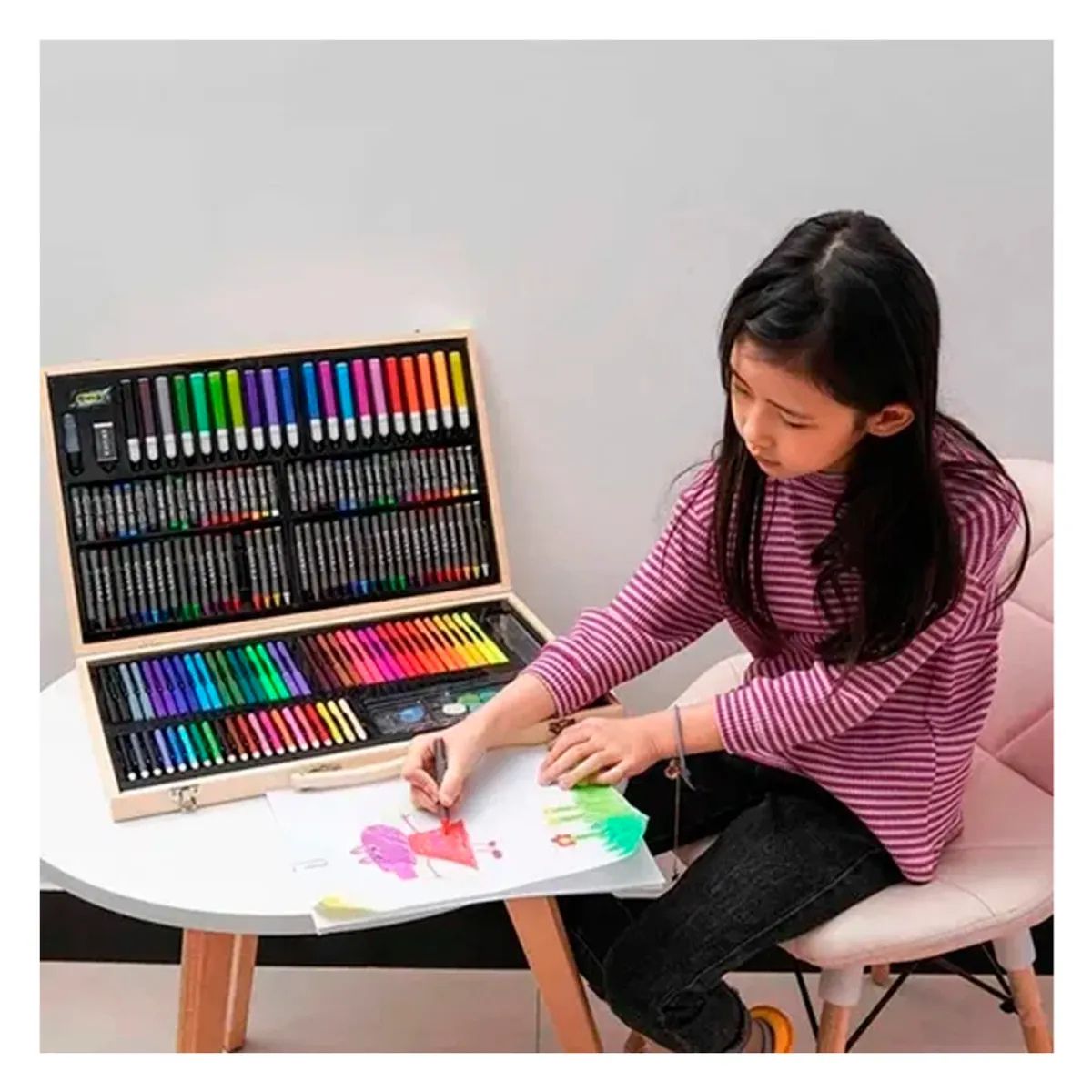 IRM - Set De Dibujo Y Pintura, Lápices Y Accesorios 180 Piezas