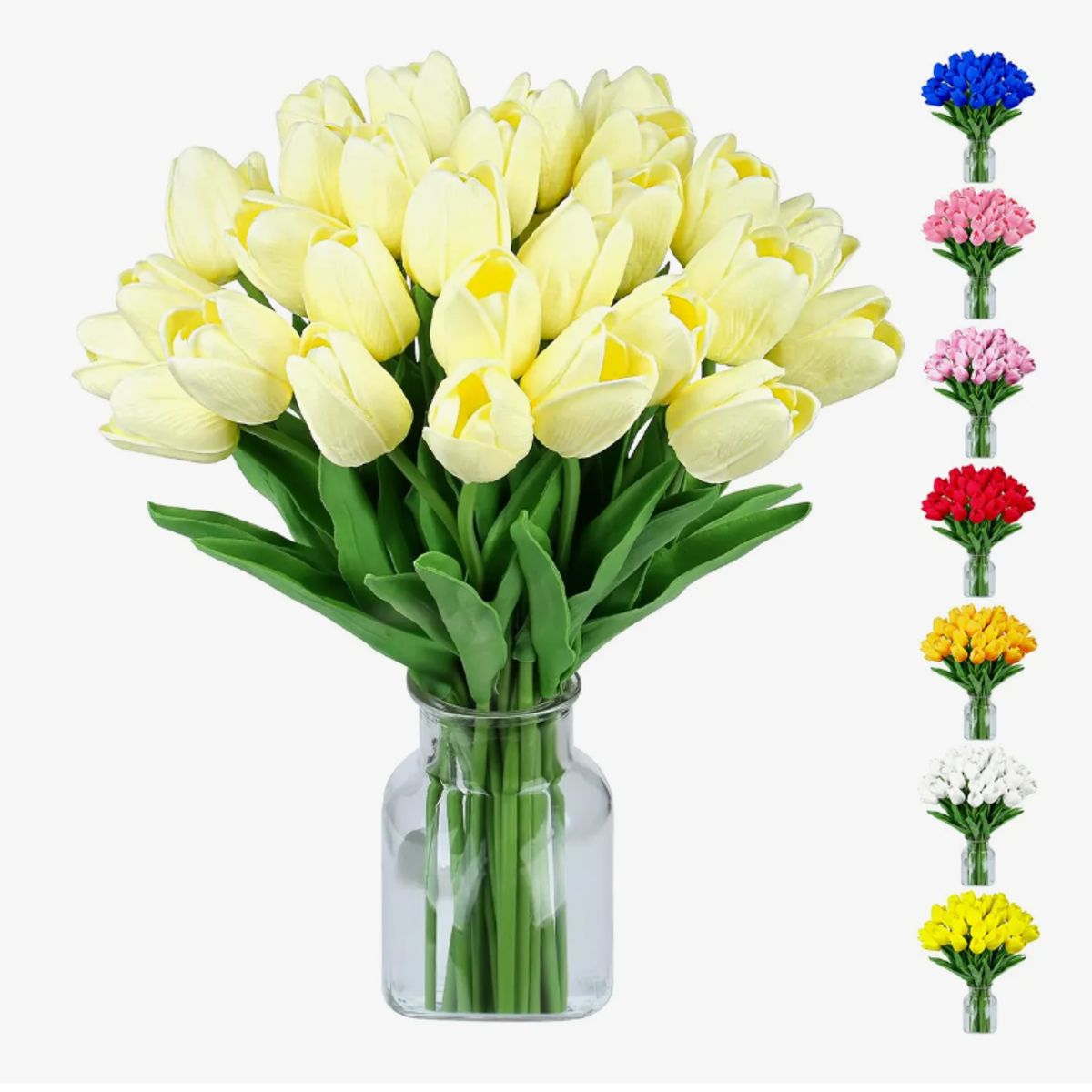 GENERICO - Ramos De 20 Tulipanes Artificiales Flor Decoración Tulipan