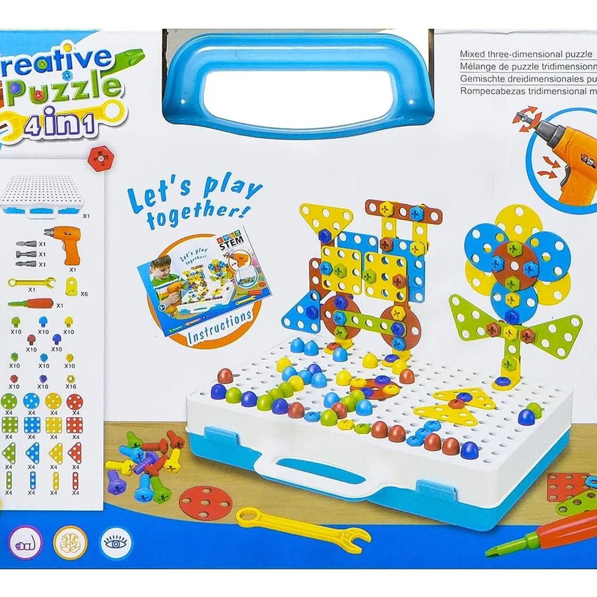 GENERICO - Juego De Herramientas Con Taladro Eléctrico Niños 193 Piezas Maleta Interactiva