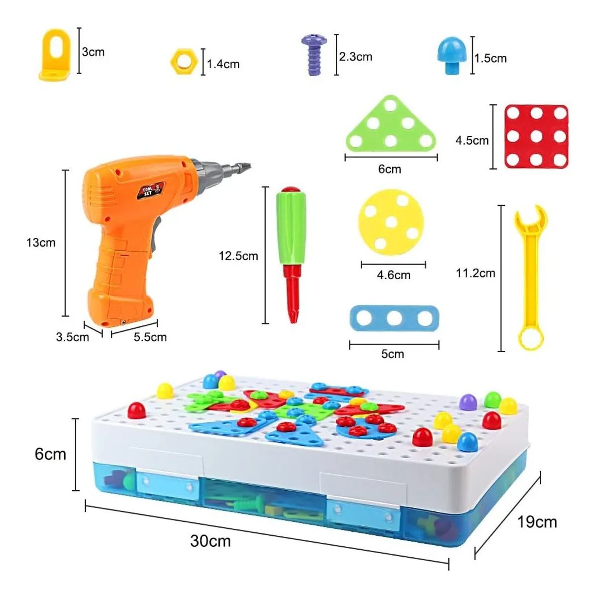 GENERICO - Juego De Herramientas Con Taladro Eléctrico Niños 193 Piezas Maleta Interactiva
