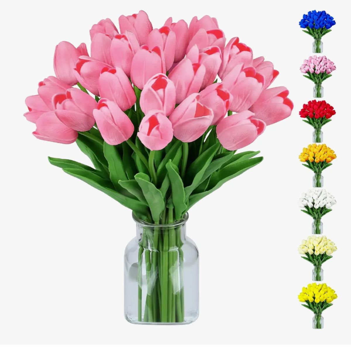 GENERICO - Ramos De 20 Tulipanes Artificiales Flor Decoración Tulipan