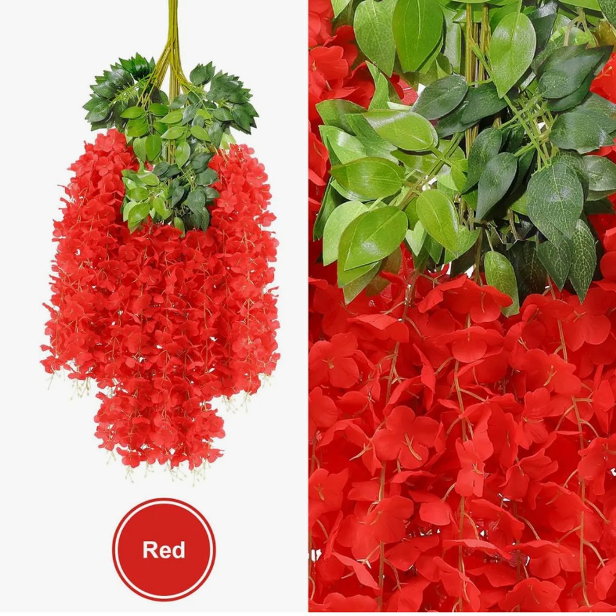 GENERICO - Pack 12 Colgantes Flores Artificiales Guirnaldas Decoración