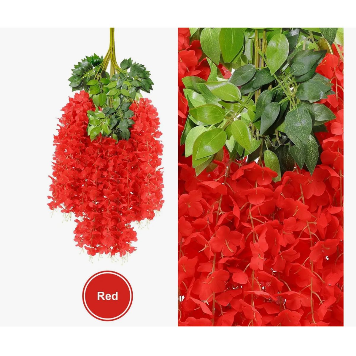 GENERICO - Pack 12 Colgantes Flores Artificiales Guirnaldas Decoración