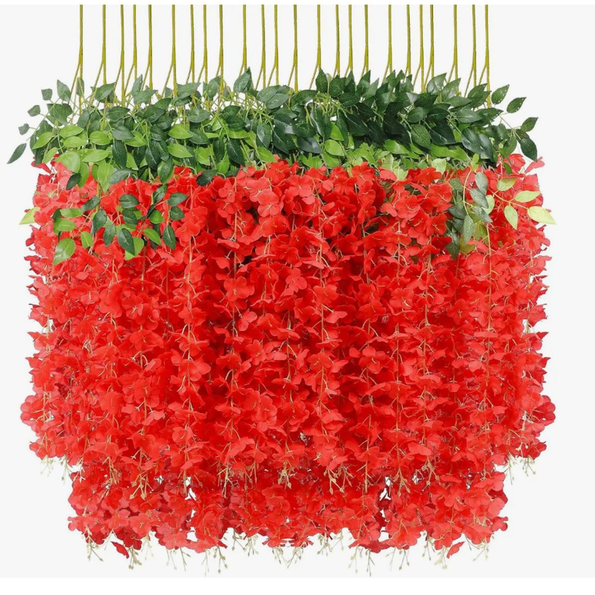 GENERICO - Pack 12 Colgantes Flores Artificiales Guirnaldas Decoración