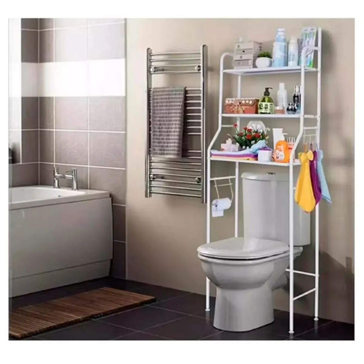 IRM - Repisa Baño Muebles Organizador Fierro Portatil Estantes