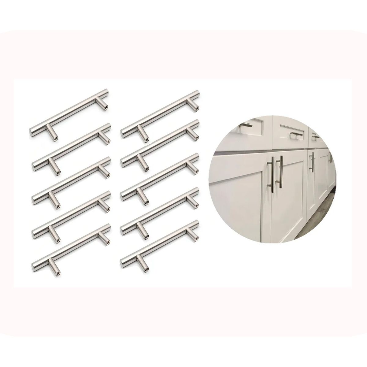 GENERICO - Pack 10 tiradores de cajón para muebles, 20 cm