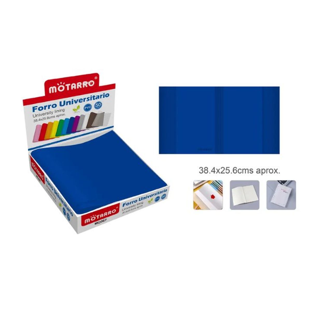 GENERICO - Forro Universitario Azul 38x25cm