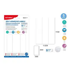 GENERICO - Etiquetas Autodhesivas Blanca 3 Cuadrículas 5 Hojas