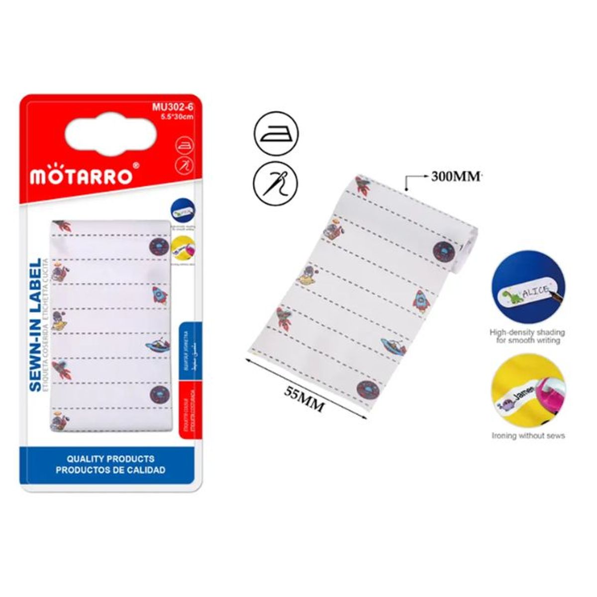 GENERICO - Etiqueta sin costura Astronauta 5x30cm