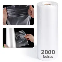 AILEDA - 2000 Bolsas En Rollo Degradables Caderoll, 28x35 Cm Bolsas Transparentes