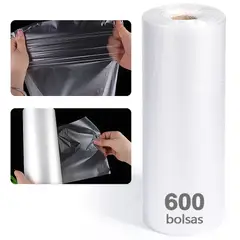 AILEDA - 600 Bolsas En Rollo Degradables Caderoll, 35x52 Cm Bolsas Transparentes