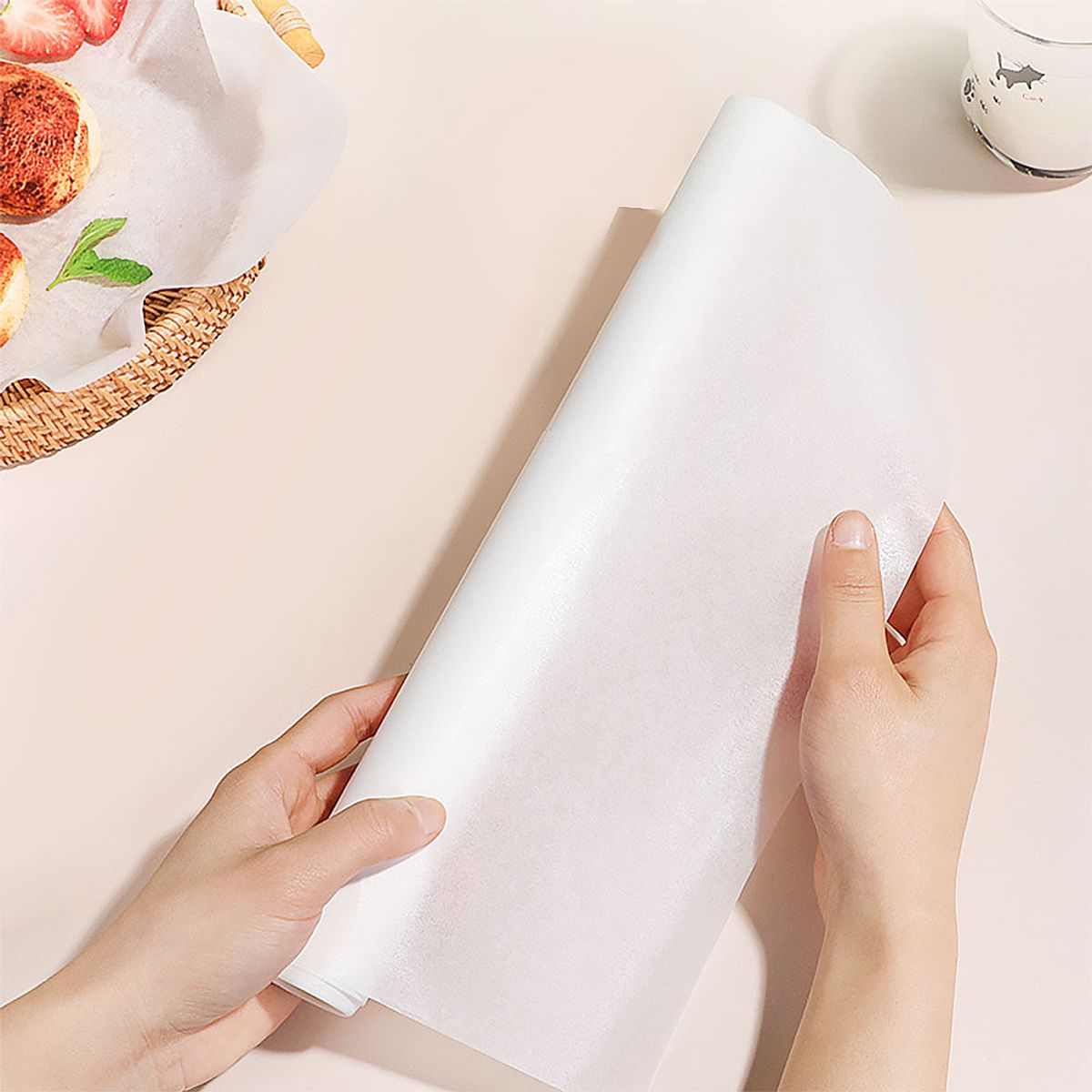 AILEDA - Papel Para Hornear 30 Cm × 5 M Antiadherente Para Hornear