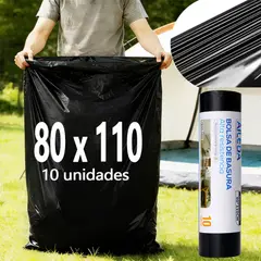 AILEDA - 10 Bolsa De Basura Tarro Municipal 80x110 Cm - Resistente (basurero Municipal)