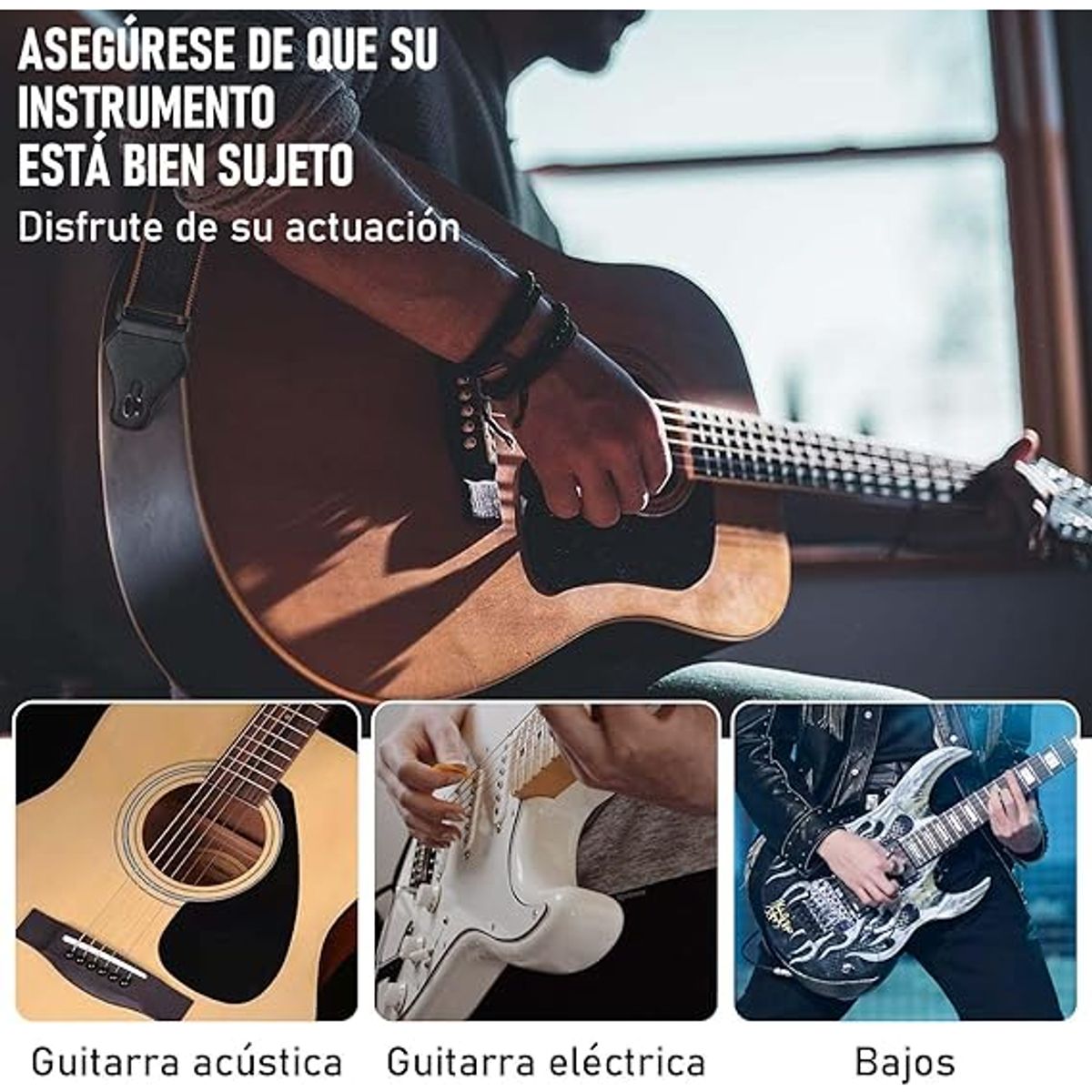 GENERICO - Correa Tipo Vintage Elige Tu Color Guitarra Bajo