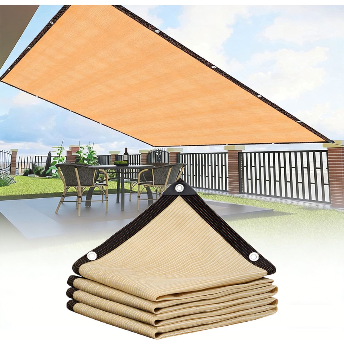 GENERICO - 95% Lona De Malla Para Sombra 4x4M Para Jardín Patio Plantas