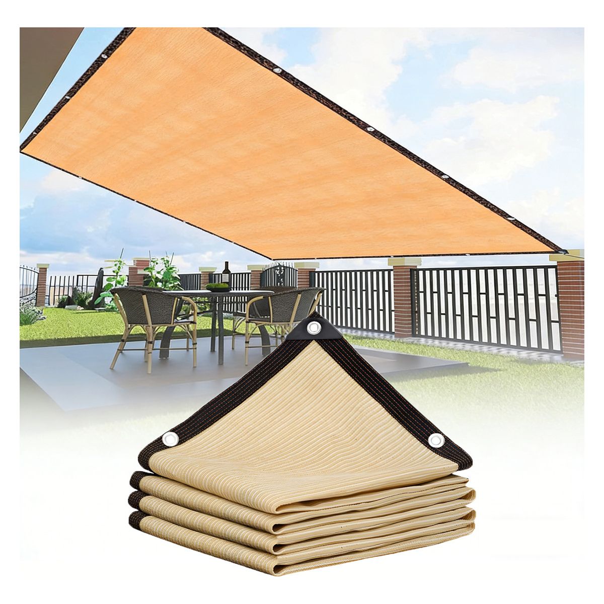 GENERICO - 95% Lona De Malla Para Sombra 4x4M Para Jardín Patio Plantas