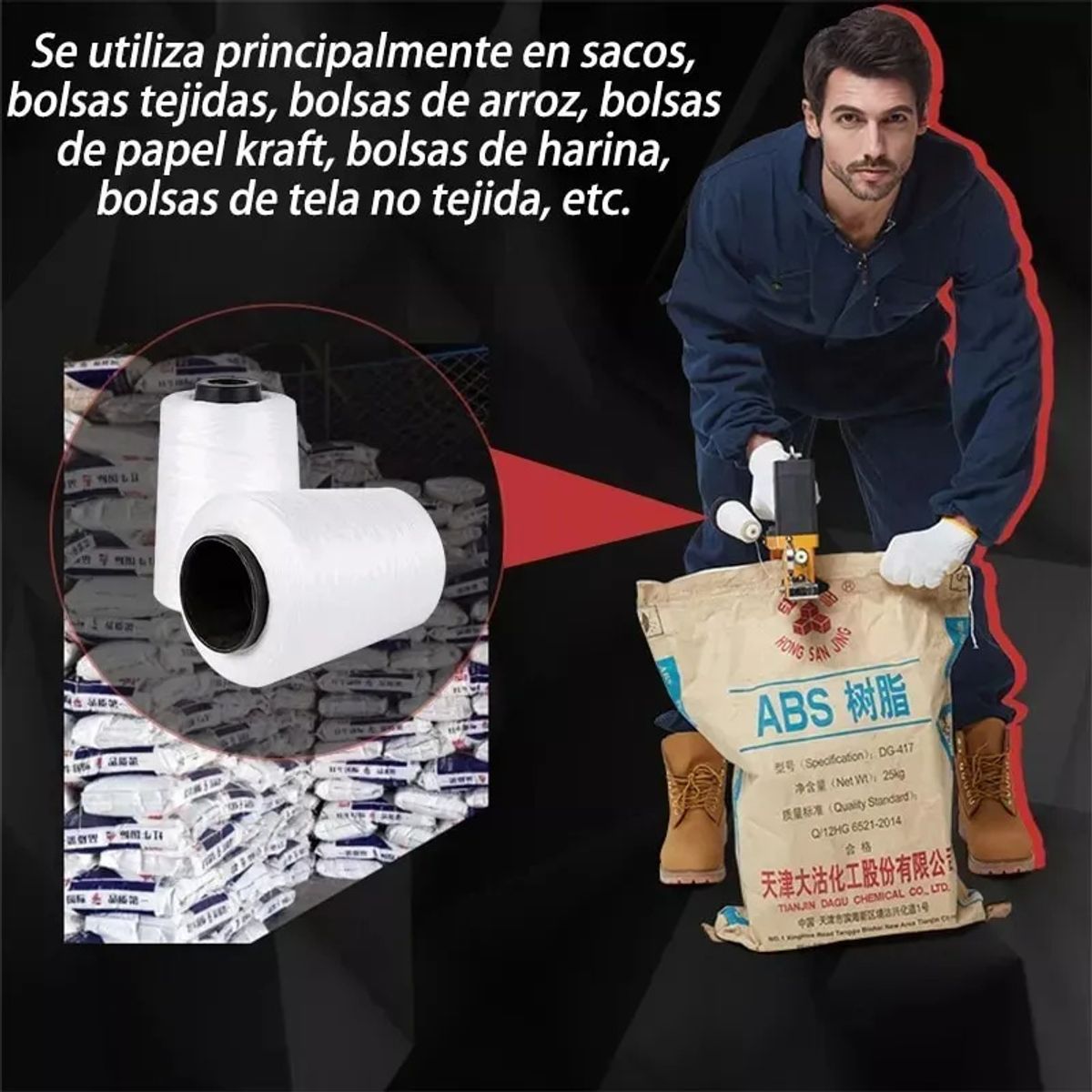 KUANGYE - Hilo De Coser Profesional Sacos 770 Metros 10 Rollos