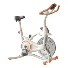 TATEE - Bicicleta De Spinning Equipo De Fitness Altura Ajustable Blanco
