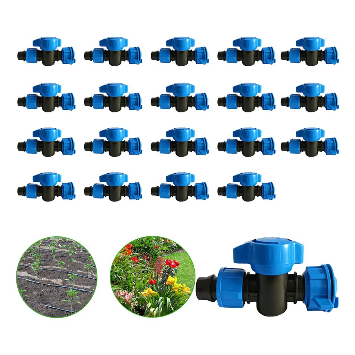 GENERICO - Pack 25 Unidades-mini Válvula Plansa Pe -cinta De Riego