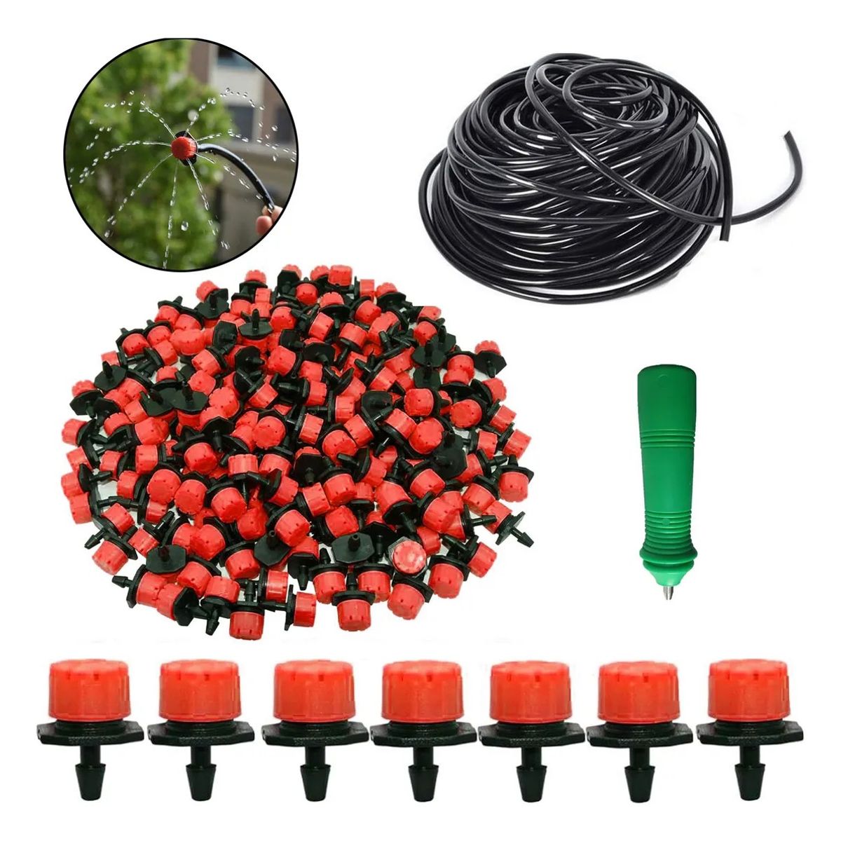 KUANGYE - Cañeria Poliet 100mts + Perforador 3mm + Gotero R 100un