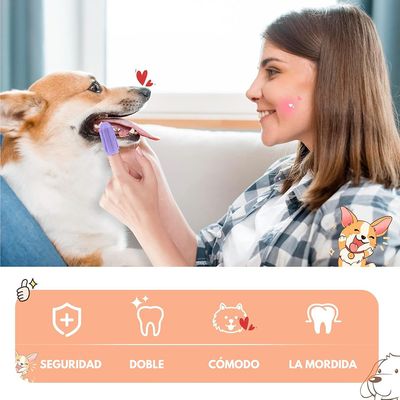Imagen 2 del producto 4 Piezas Cepillo De Dientes Para Mascotas 360° Cepillo