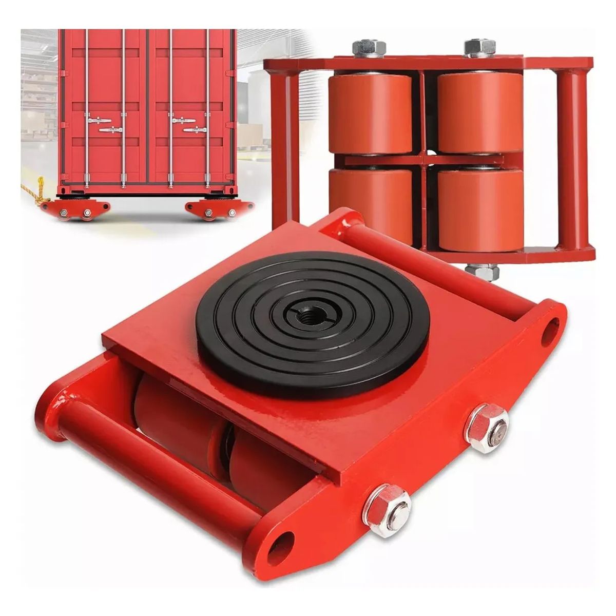 QUICK - Patin De Carga Tortuga 4 Ruedas Para Mover Carga 6 Toneladas