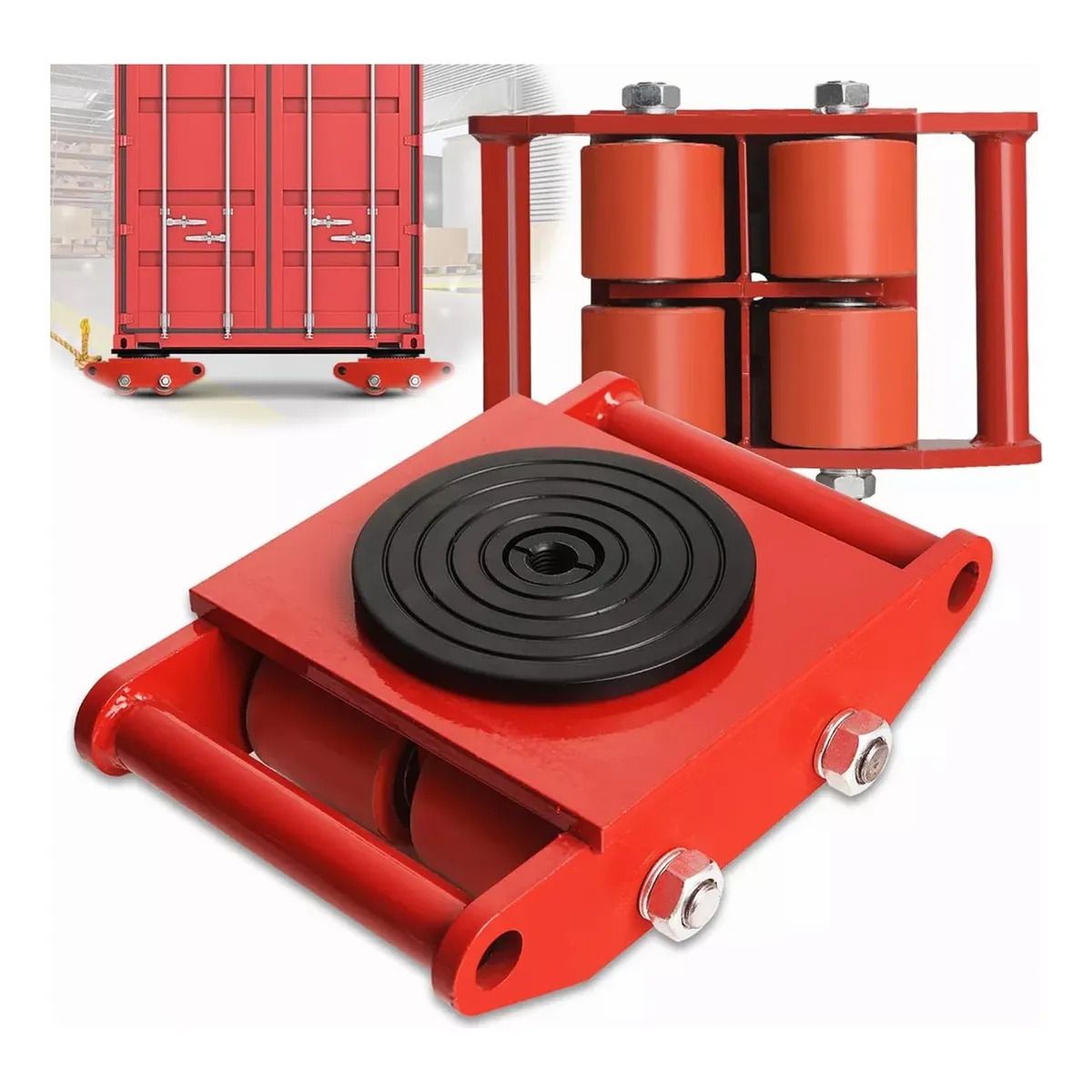 QUICK - Patin De Carga Tortuga 4 Ruedas Para Mover Carga 6 Toneladas