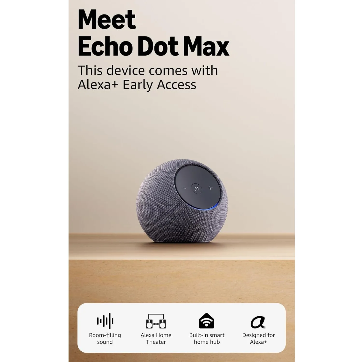 AMAZON Amazon Echo Dot Max Alexa negro - Graphite ⚡𝗖𝘆𝗯𝗲𝗿