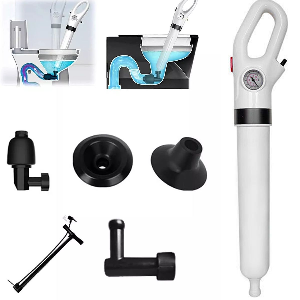 KUANGYE - Destapador Cañerias Baño Limpia Lavaplato Tina Air Drain