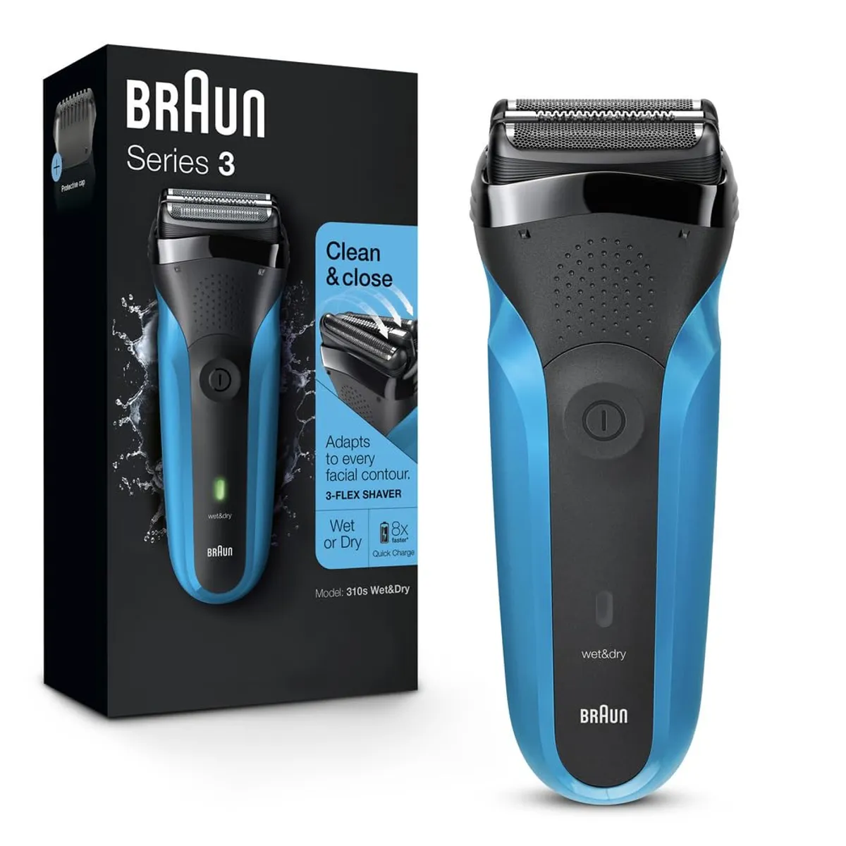 BRAUN - Braun Series 3 310s Wet and Dry Rechargeable Electric Shaver