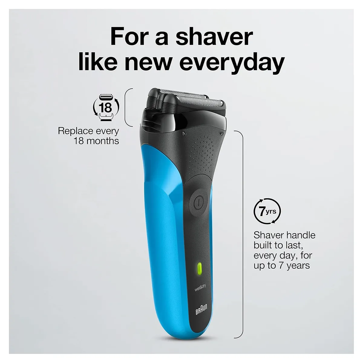 BRAUN - Braun Series 3 310s Wet and Dry Rechargeable Electric Shaver