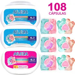 AILEDA - Detergente En Cápsulas Total 108 Cápsulas (sakura,Cítricos y frutas )