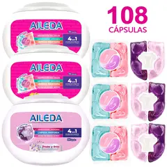AILEDA - Detergente En Cápsulas Total 108 Cápsulas (Cítricos y frutas,Cítricos y frutas )