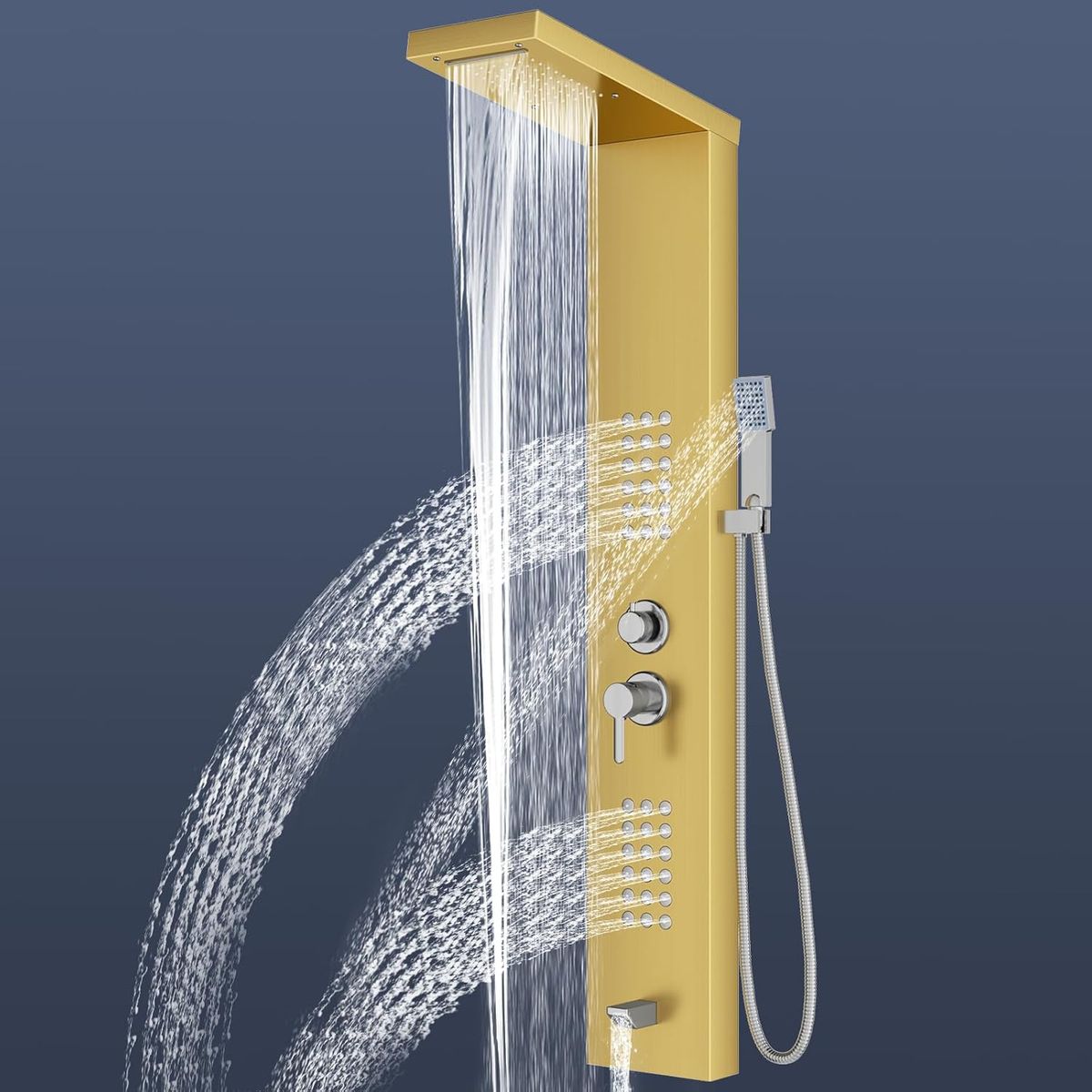 BLUEDREAMER - Paneles de acero inoxidable columnas de funciones 5 en 1