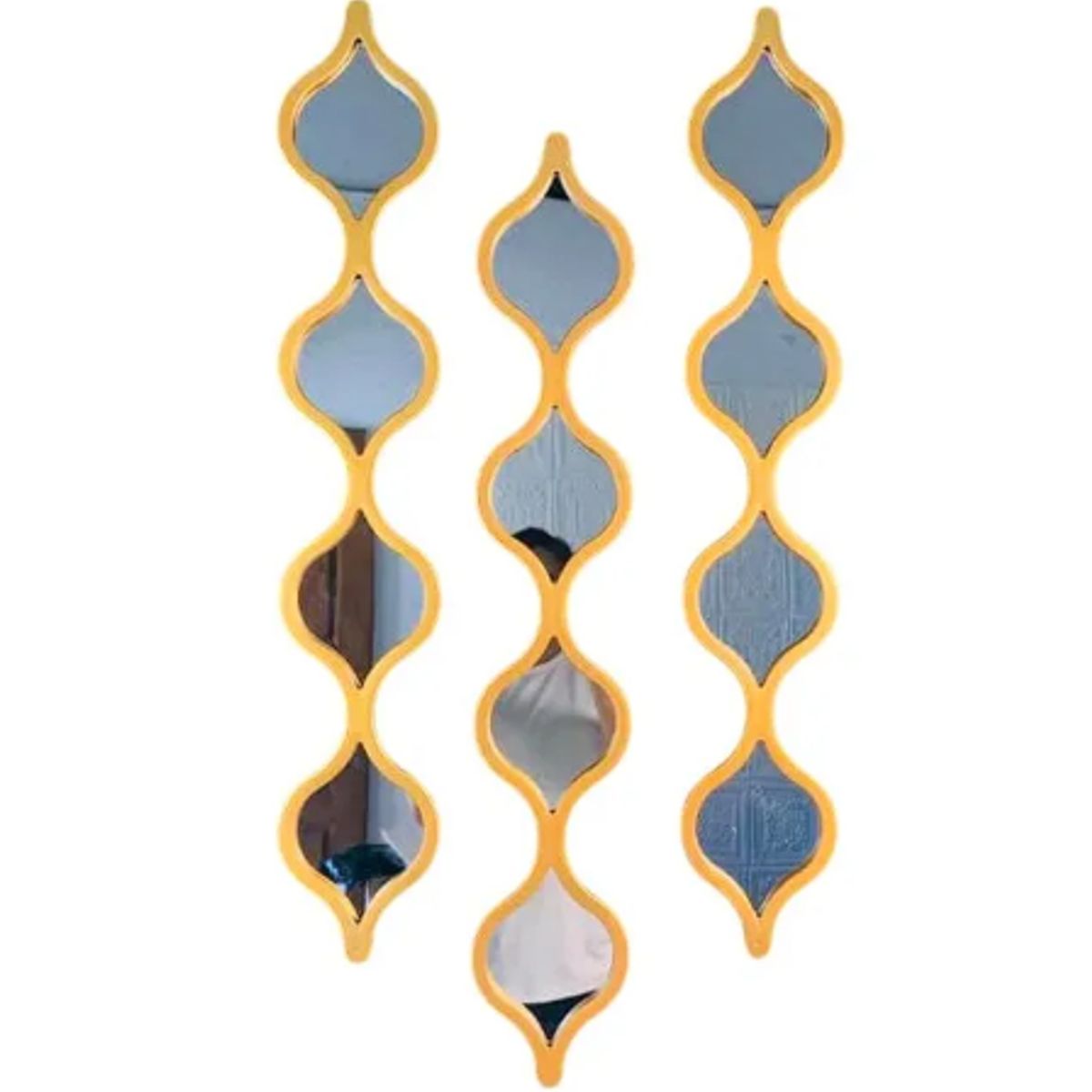 GENERICO - Set De 3 Espejos De Pared De Lujo Decorativos 97cm*31cm