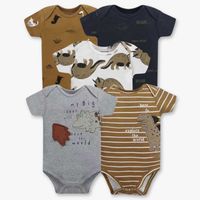 Pack 5 Bodys Niño Manga Corta 100% Algodón