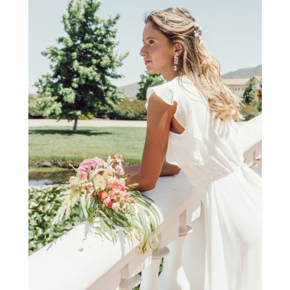 MI PLACARD - Vestido Largo de Novia Clara Gasa Ivory