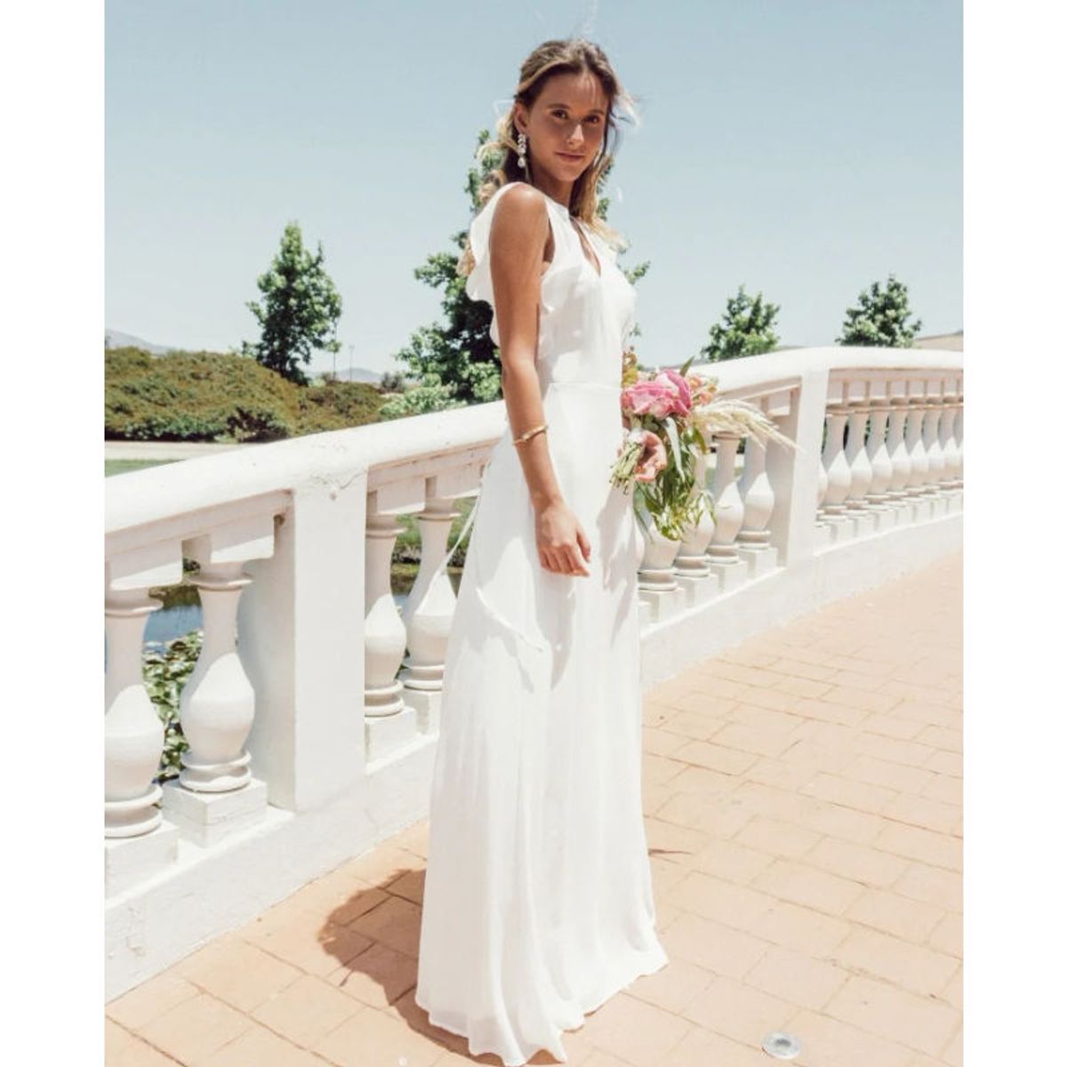 MI PLACARD - Vestido Largo de Novia Clara Gasa Ivory