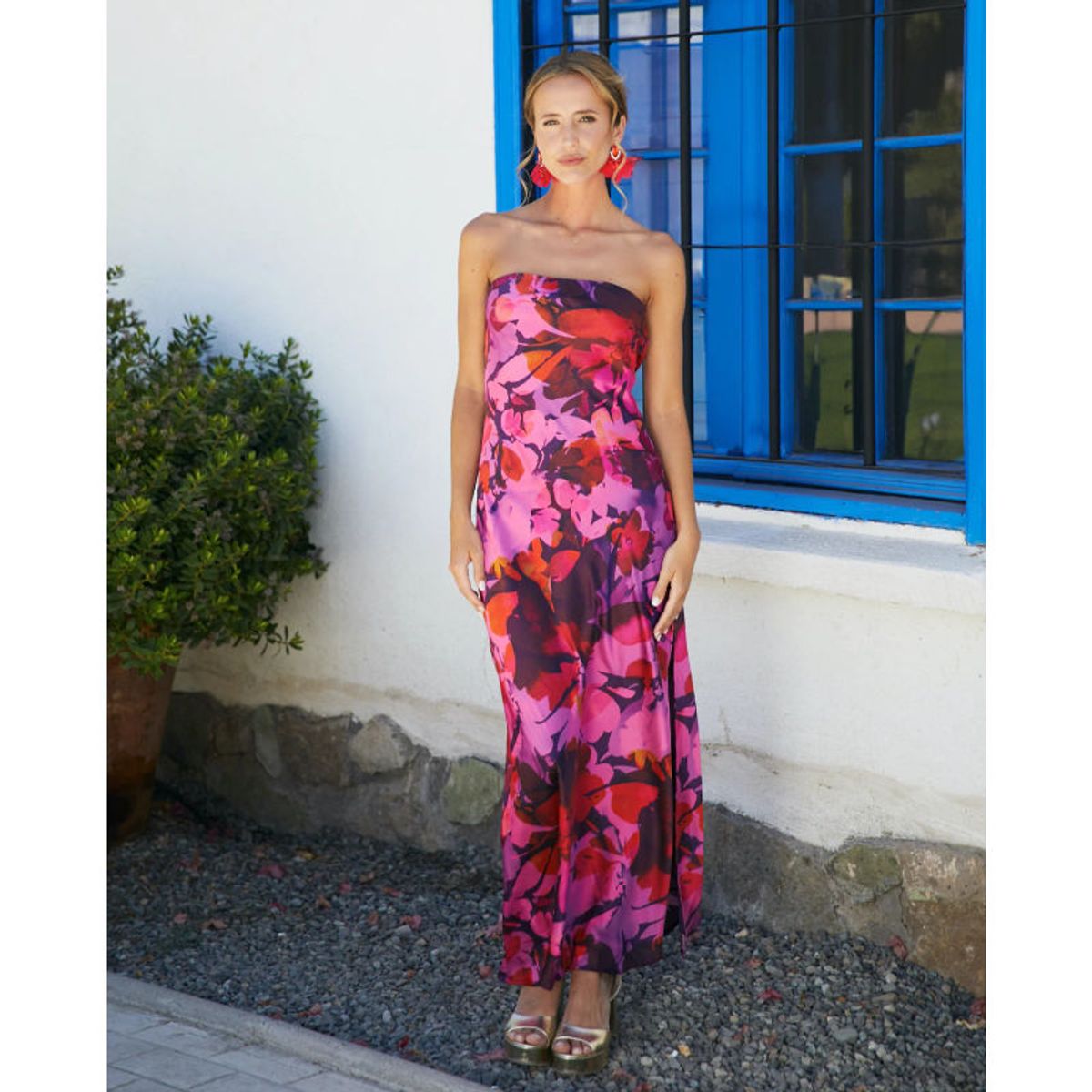 MI PLACARD - Vestido Largo de Fiesta Sandra Fondo Morado