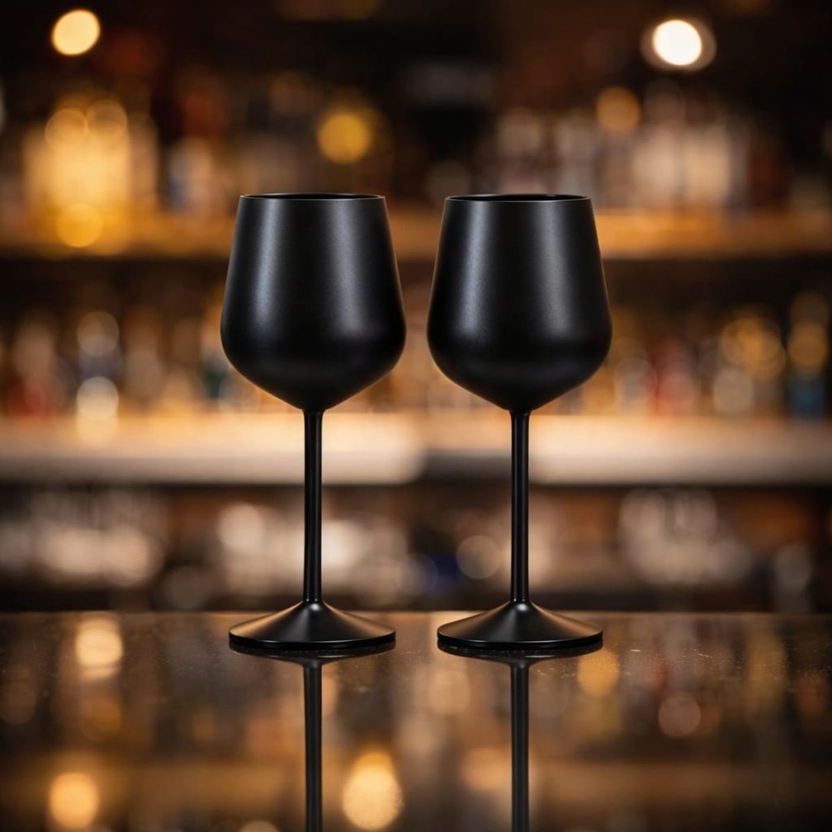 GENERICO - SET 2 COPAS ACERO NEGRA