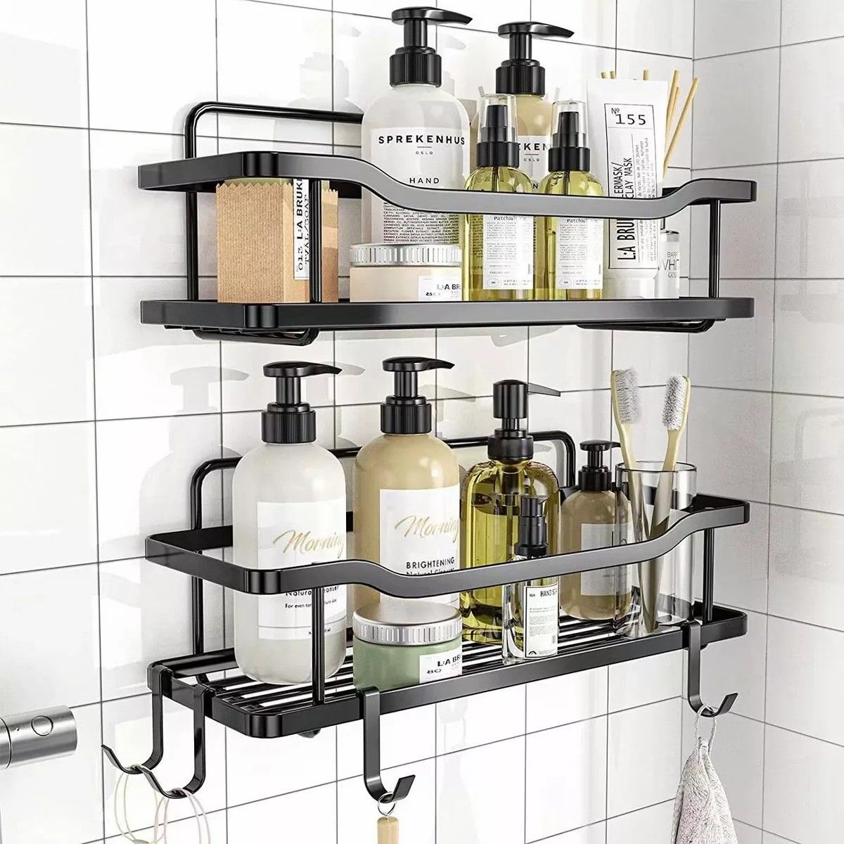 MUNDO MAGIA - Organizador De Ducha Repisa Baño Set 2 Inoxidable